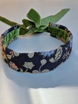 Hårbånd til bunad - sort med blomster