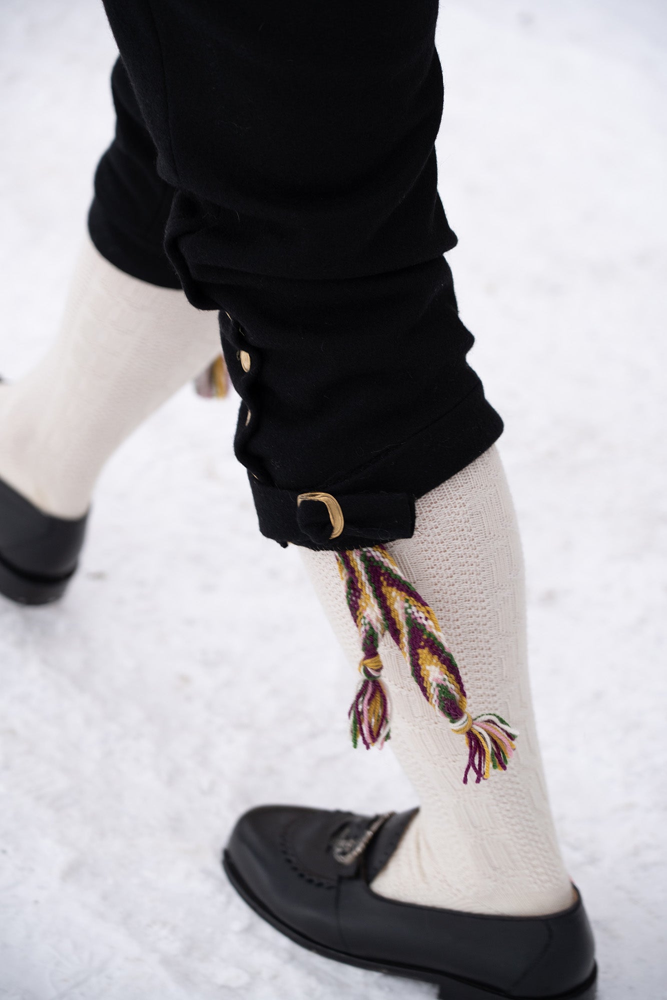 Materialpakke Hosebånd (kobberrød, sort og natur)