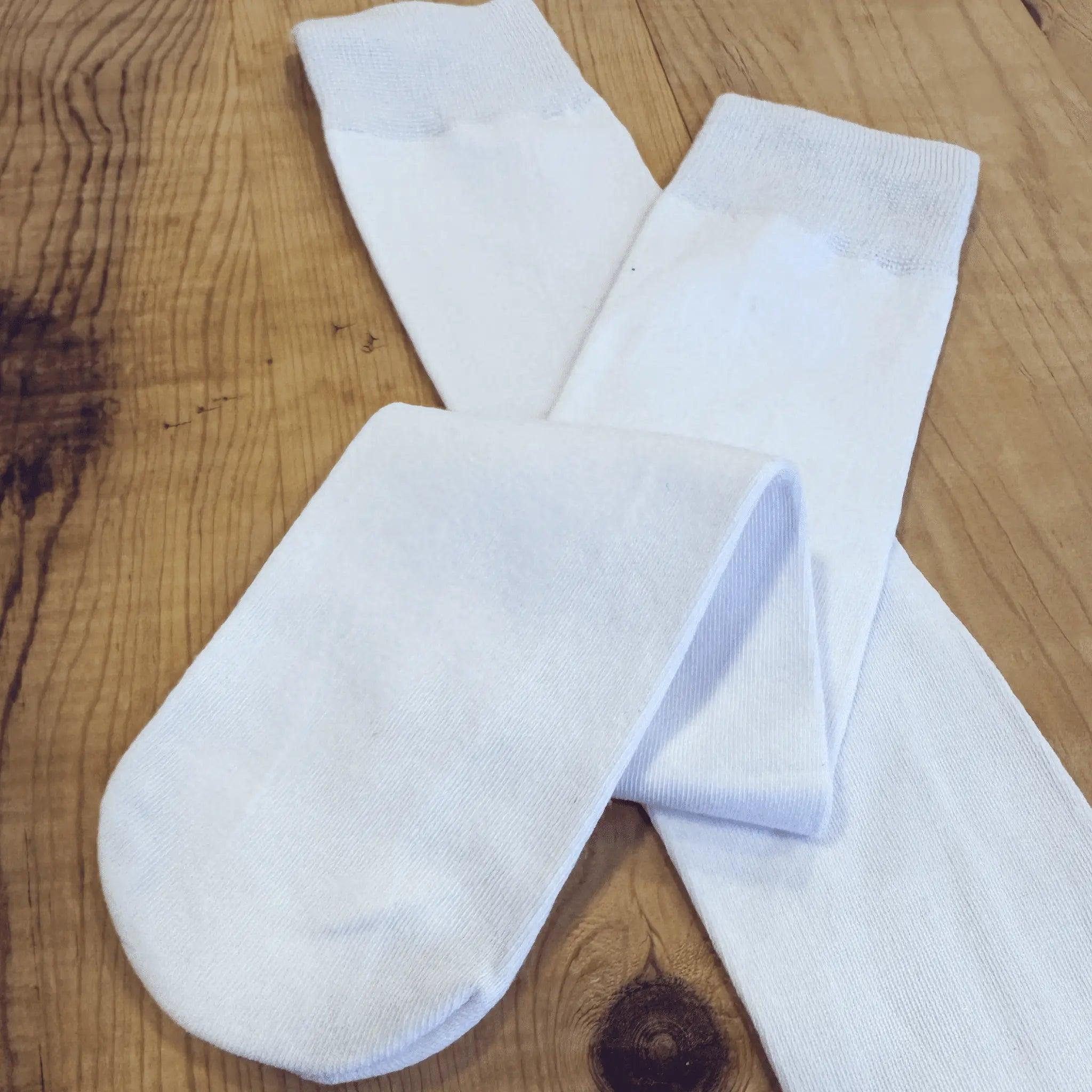 Dame Hvite knestrømper Hulda Bunader