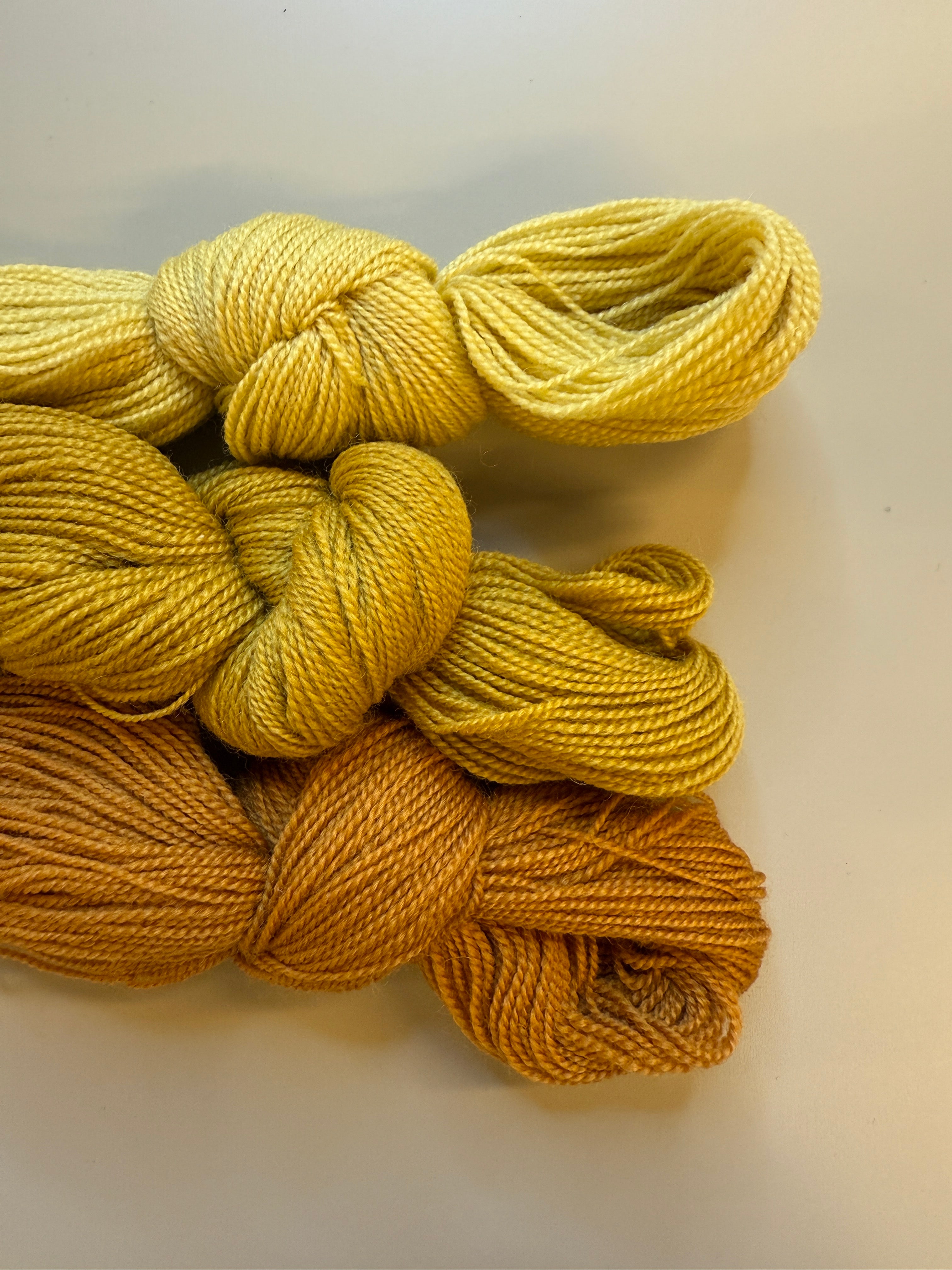 Broderigarn - gule fargevarianter