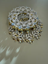 Sølje kvit forgylt med 12 heng