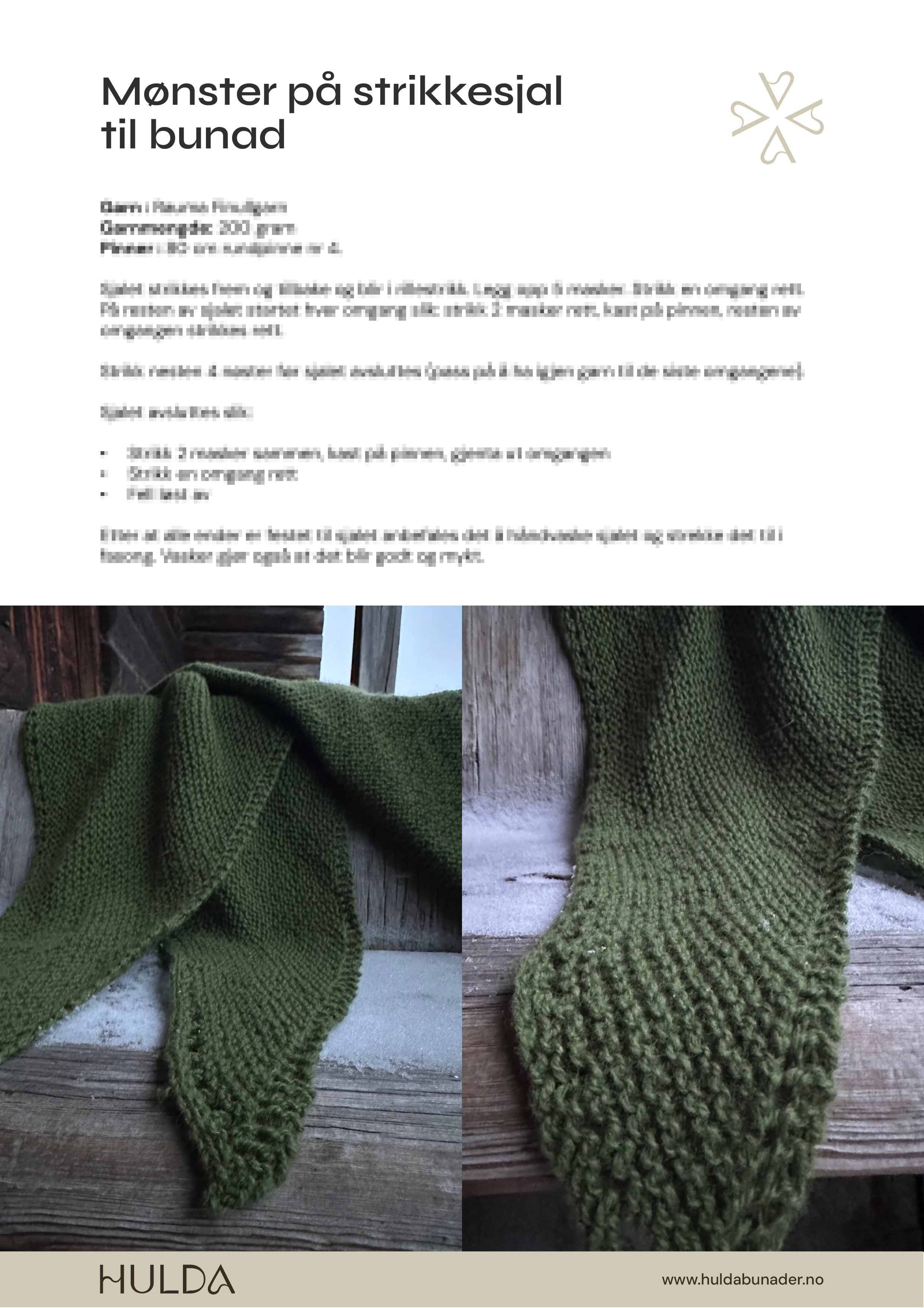 Gratis mønster på sjal til bunad